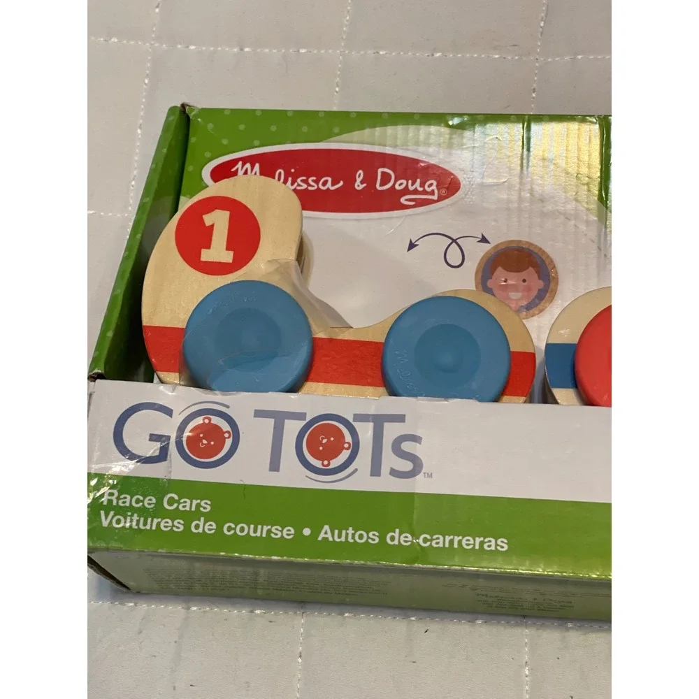 Melissa & Doug GO Tots Race Cars Only Wooden Toddler Toy Set 2-Piece 12m+ 30737‎